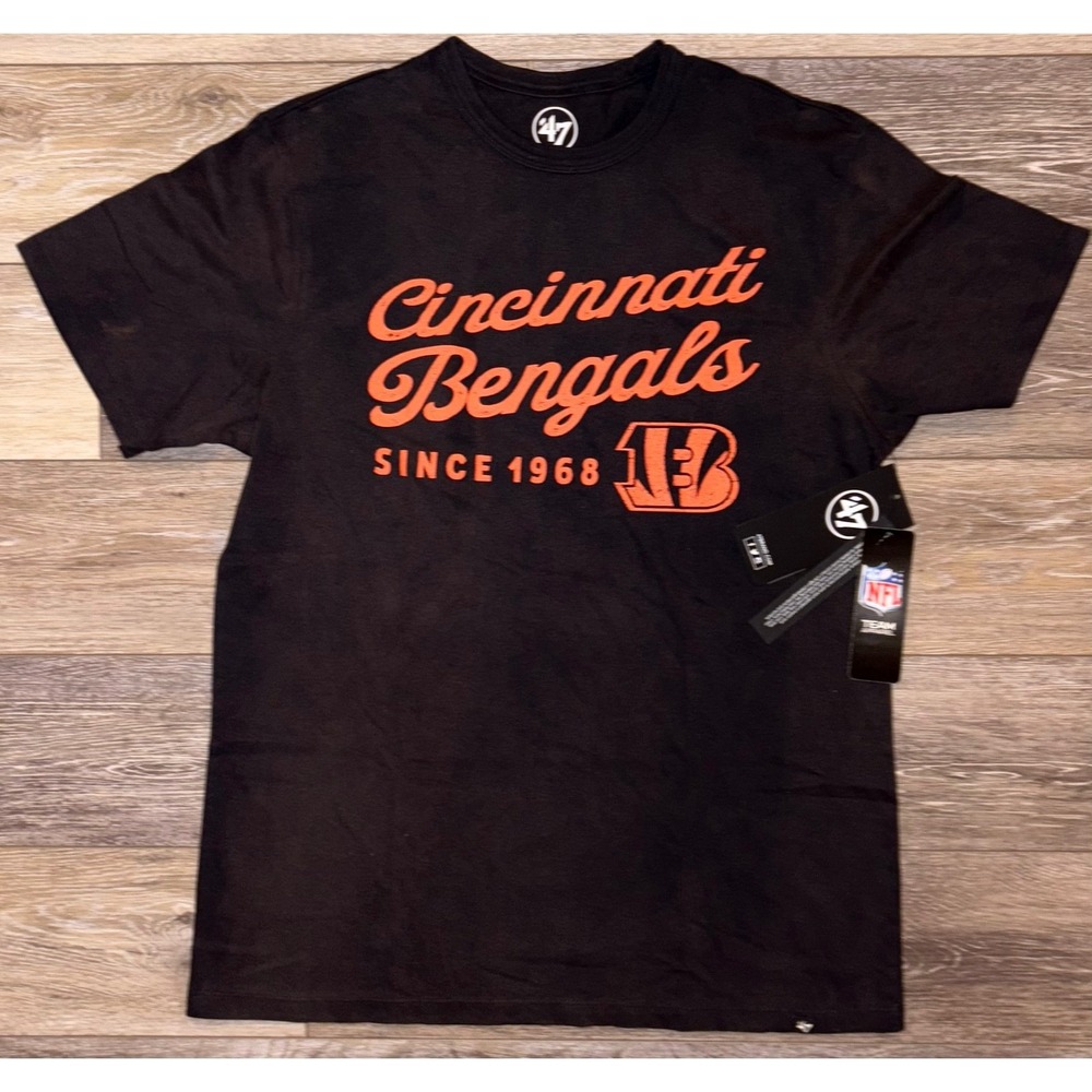 NWT Men's Cincinnati Bengals 47 Brand Tee -Large - Dusted Jet Black